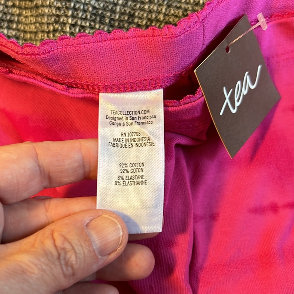 NWT/NWOT: Tea Collection Girls Capri Leggings Pink Tie Die - Picture 2 of 8